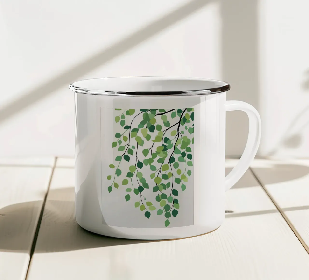 Ramo del Salice tazza in smalto da Botanical Gallery