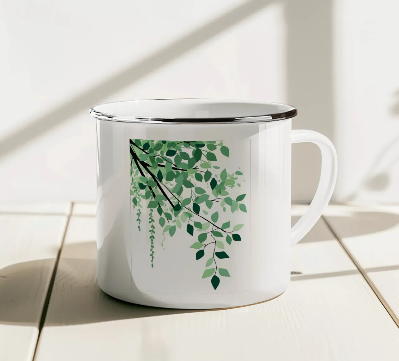 Ramo del Salice tazza in smalto da Botanical Gallery