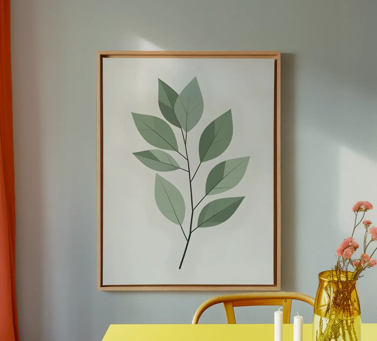 Eucalyptus Branch tela con Cornice a cassetta da The Green Room