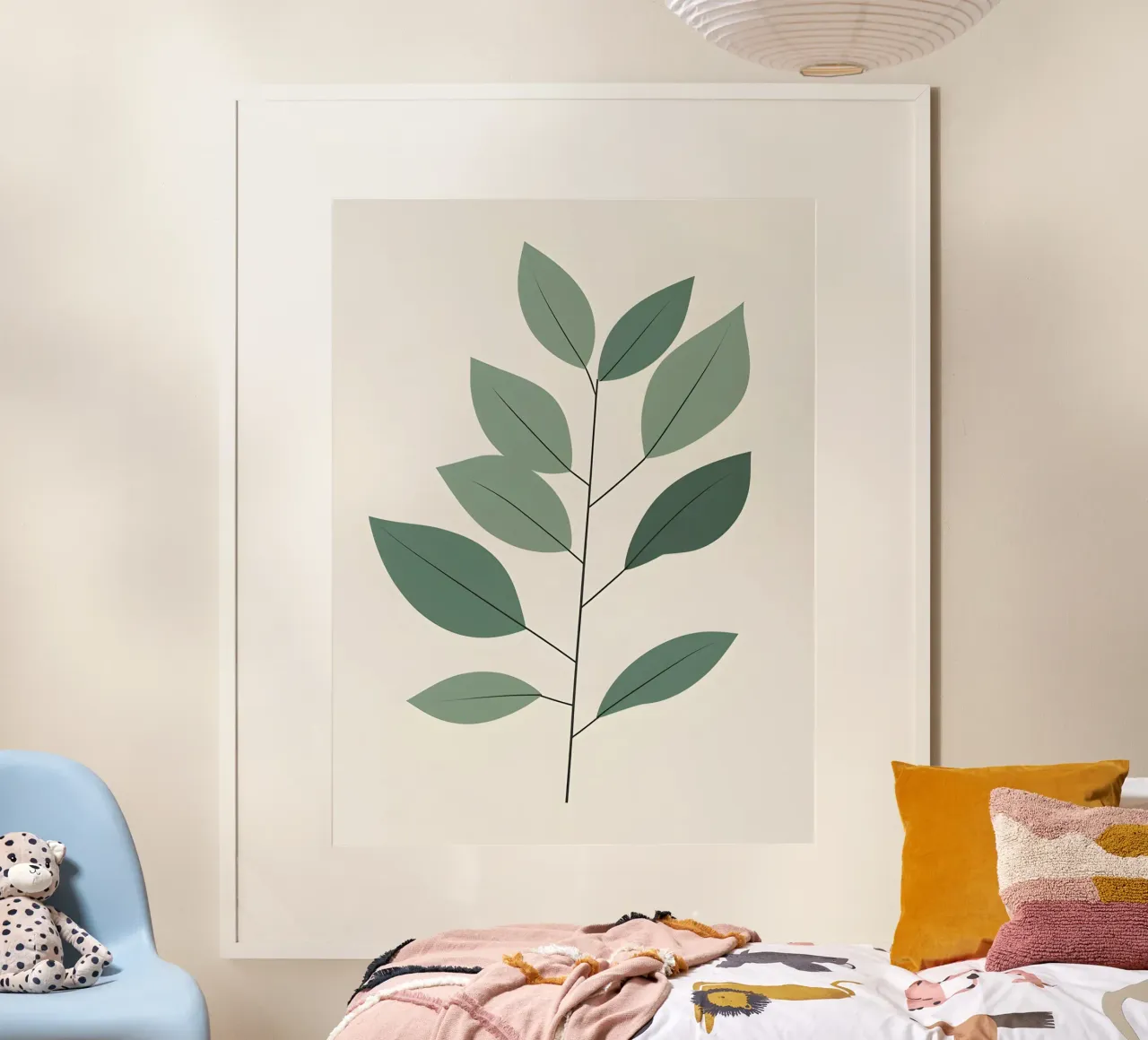Eukalyptuszweig Poster mit Holzrahmen von The Green Room