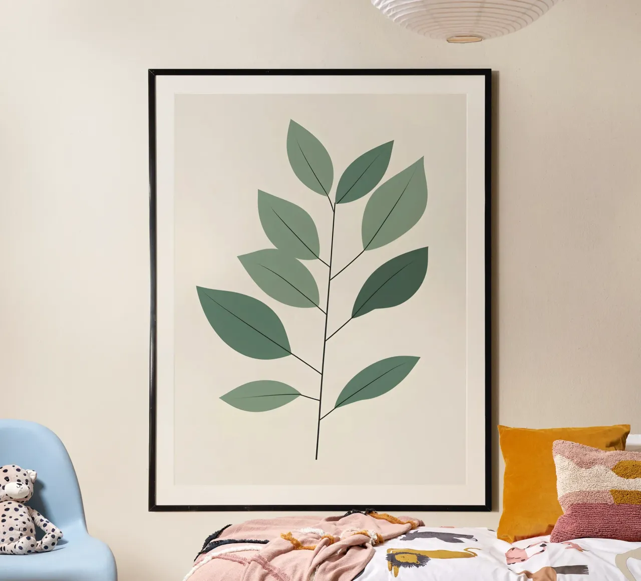 Eukalyptuszweig Poster mit Holzrahmen von The Green Room