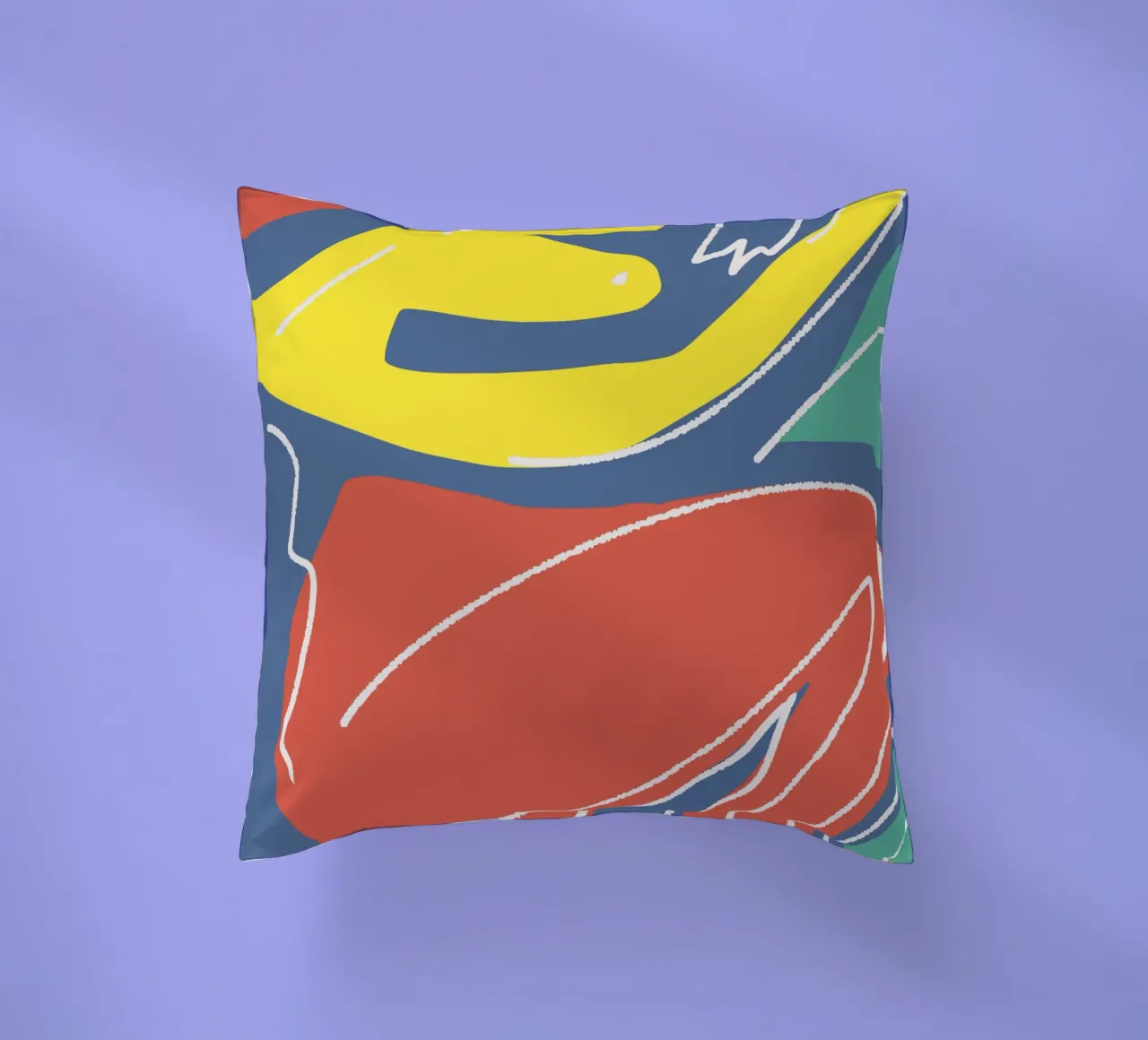 Tri color figurative cuscino da Little Dean
