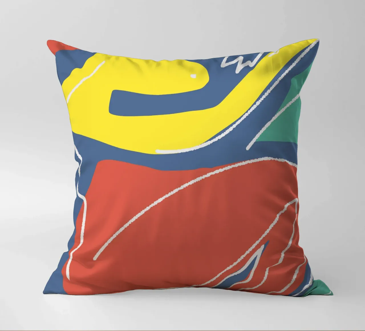 Tri color figurative cuscino da Little Dean