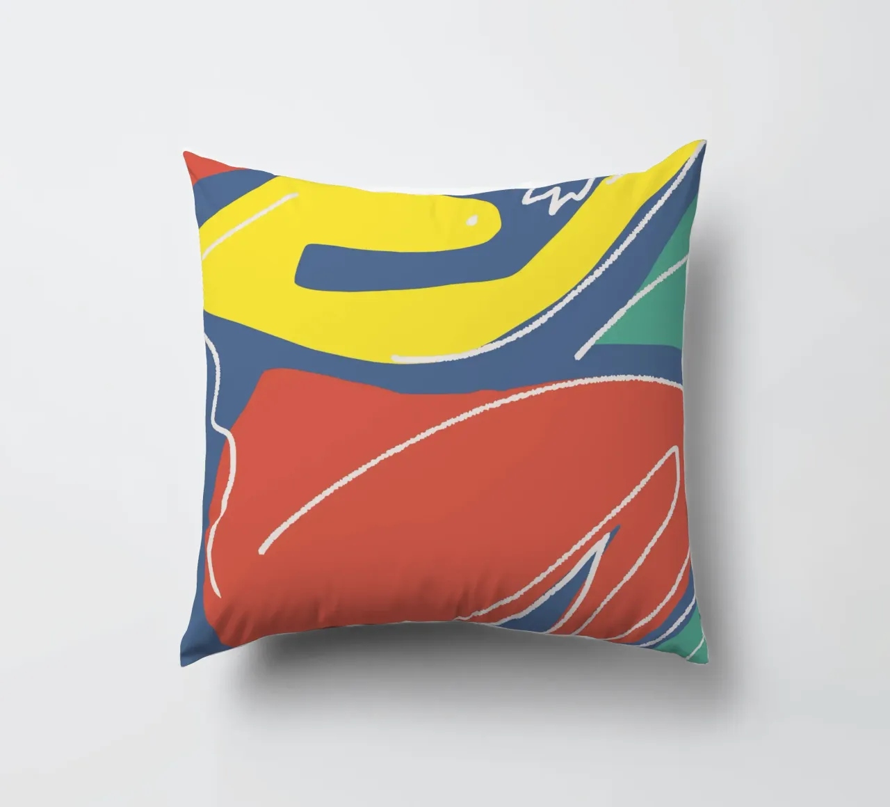 Tri color figurative cuscino da Little Dean