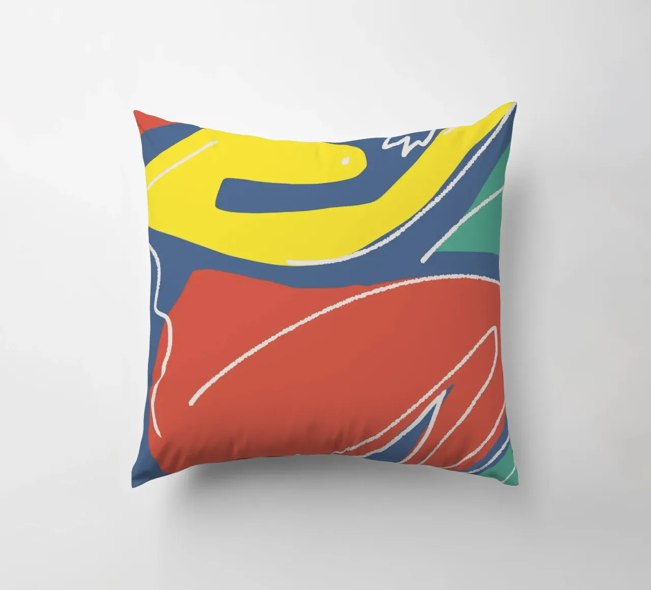 Tri color figurative cuscino da Little Dean