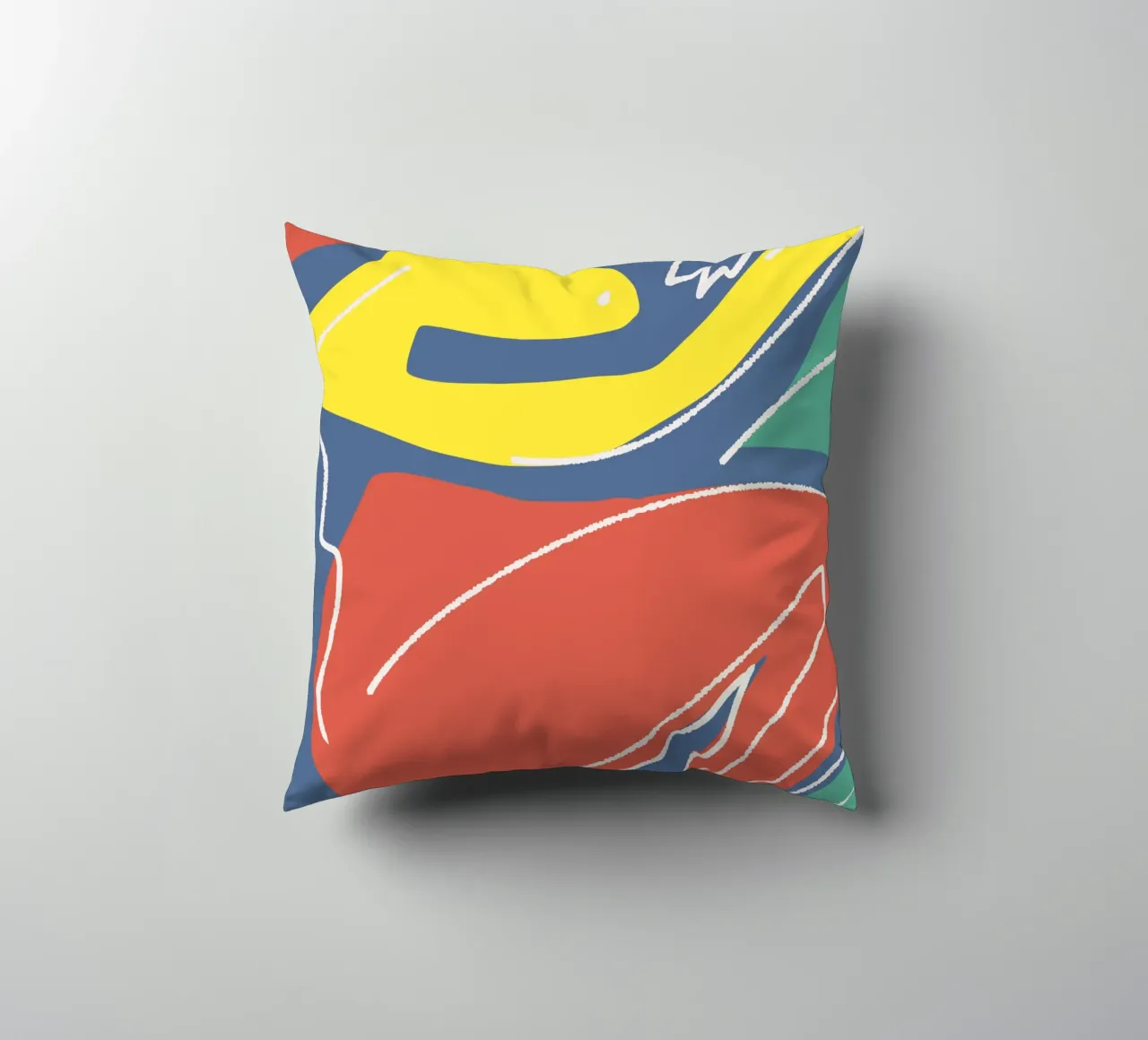 Tri color figurative cuscino da Little Dean