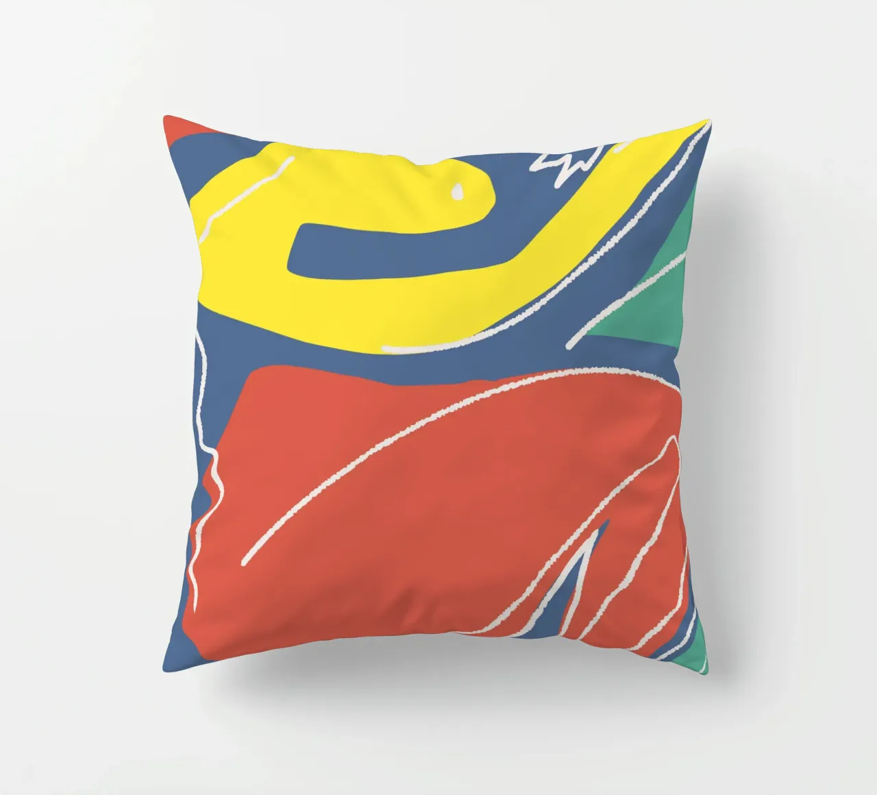 Tri color figurative cuscino da Little Dean