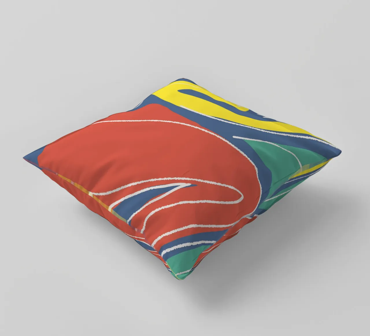 Tri color figurative cuscino da Little Dean