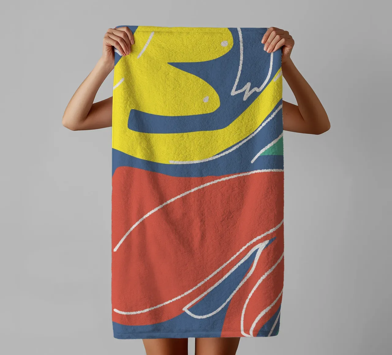 Tri color figurative asciugamano da bagno da Little Dean