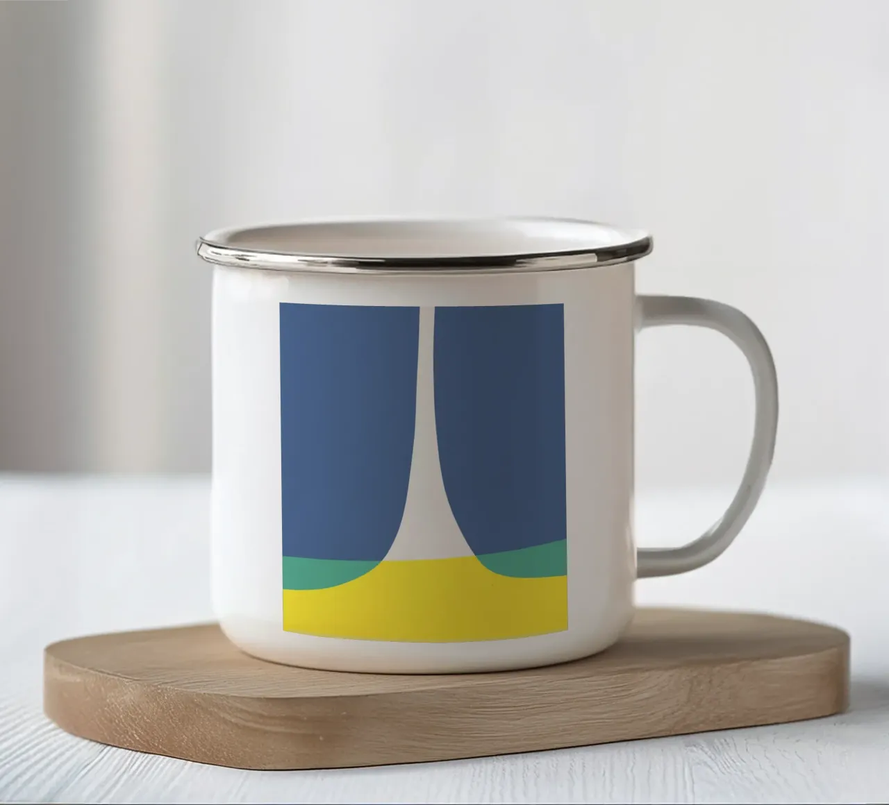 Il blu e il giallo diventano verdi tazza in smalto da Little Dean