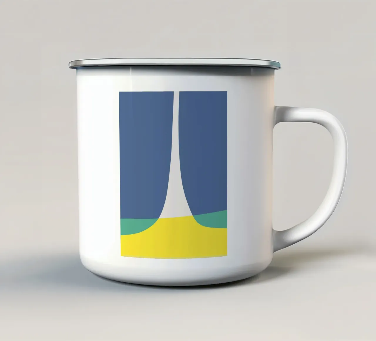 Il blu e il giallo diventano verdi tazza in smalto da Little Dean
