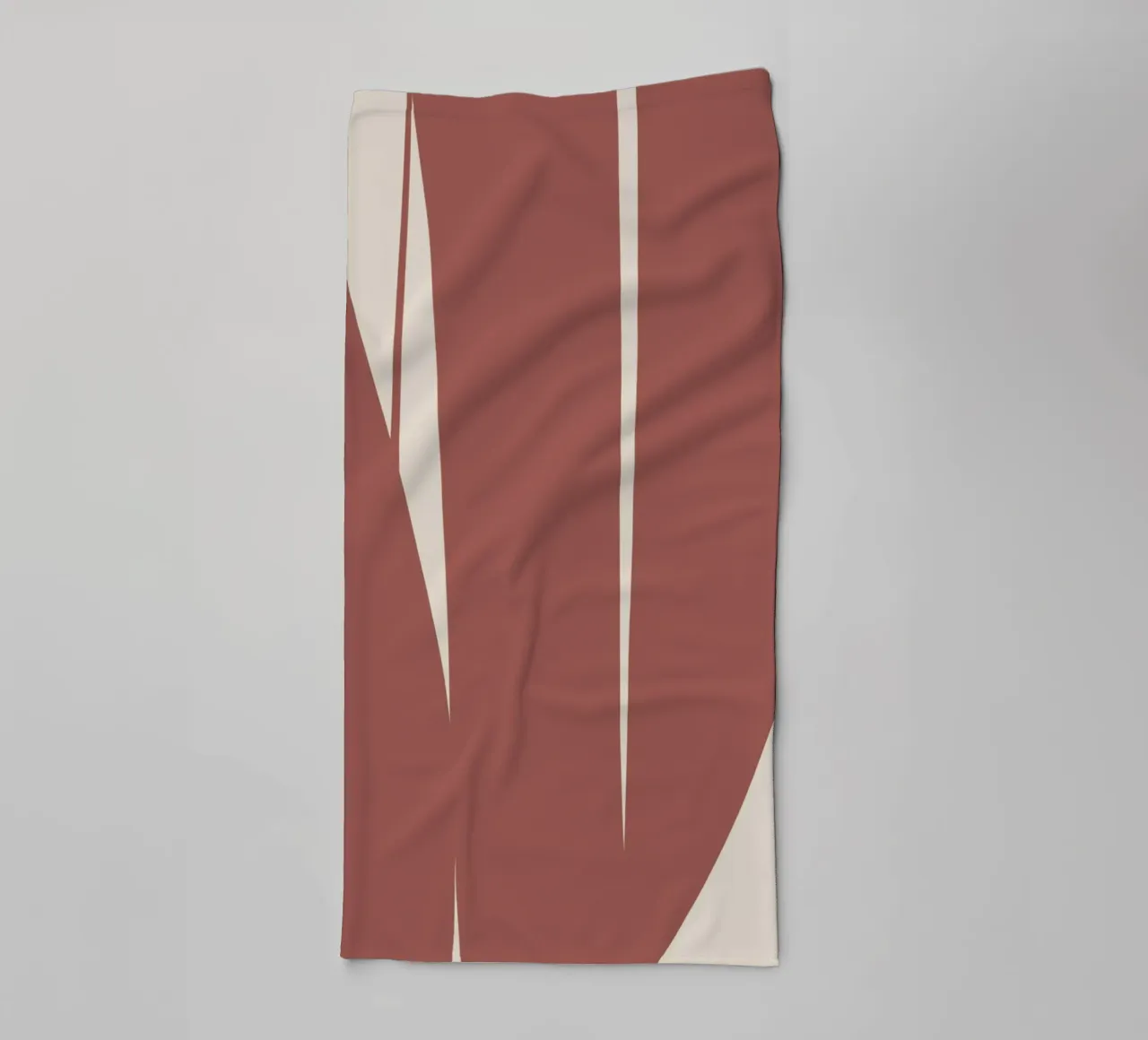 Terracotta large abstract towel by Little Dean