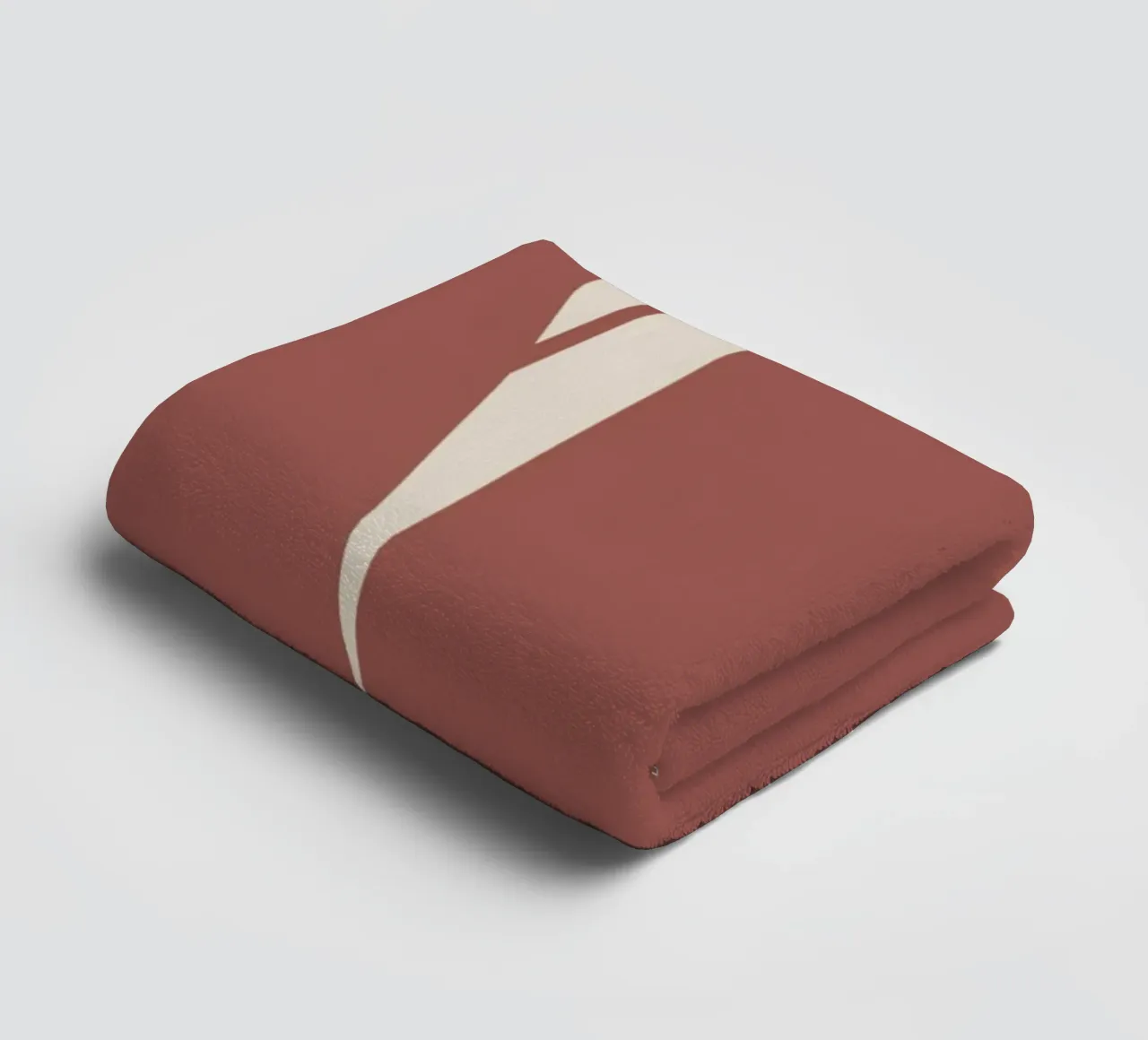 Terracotta large abstract towel by Little Dean