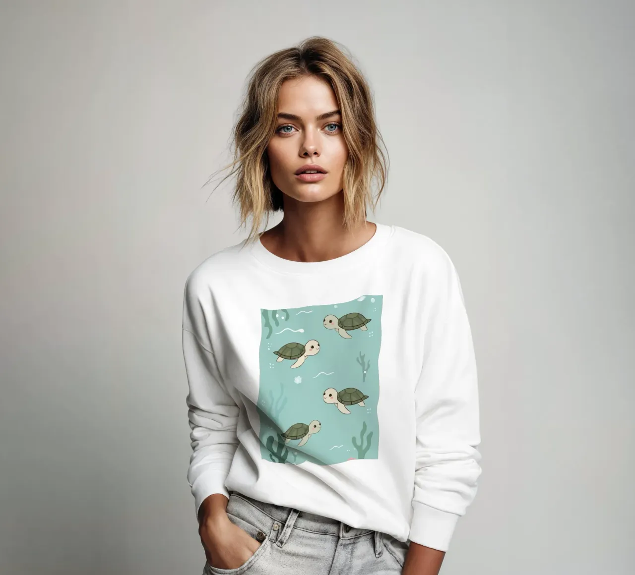 Tartarughe carine in ambiente subacqueo felpa da DesignDoodle