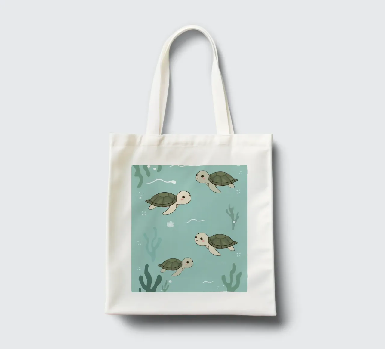 Tartarughe carine in ambiente subacqueo borsa in juta da DesignDoodle