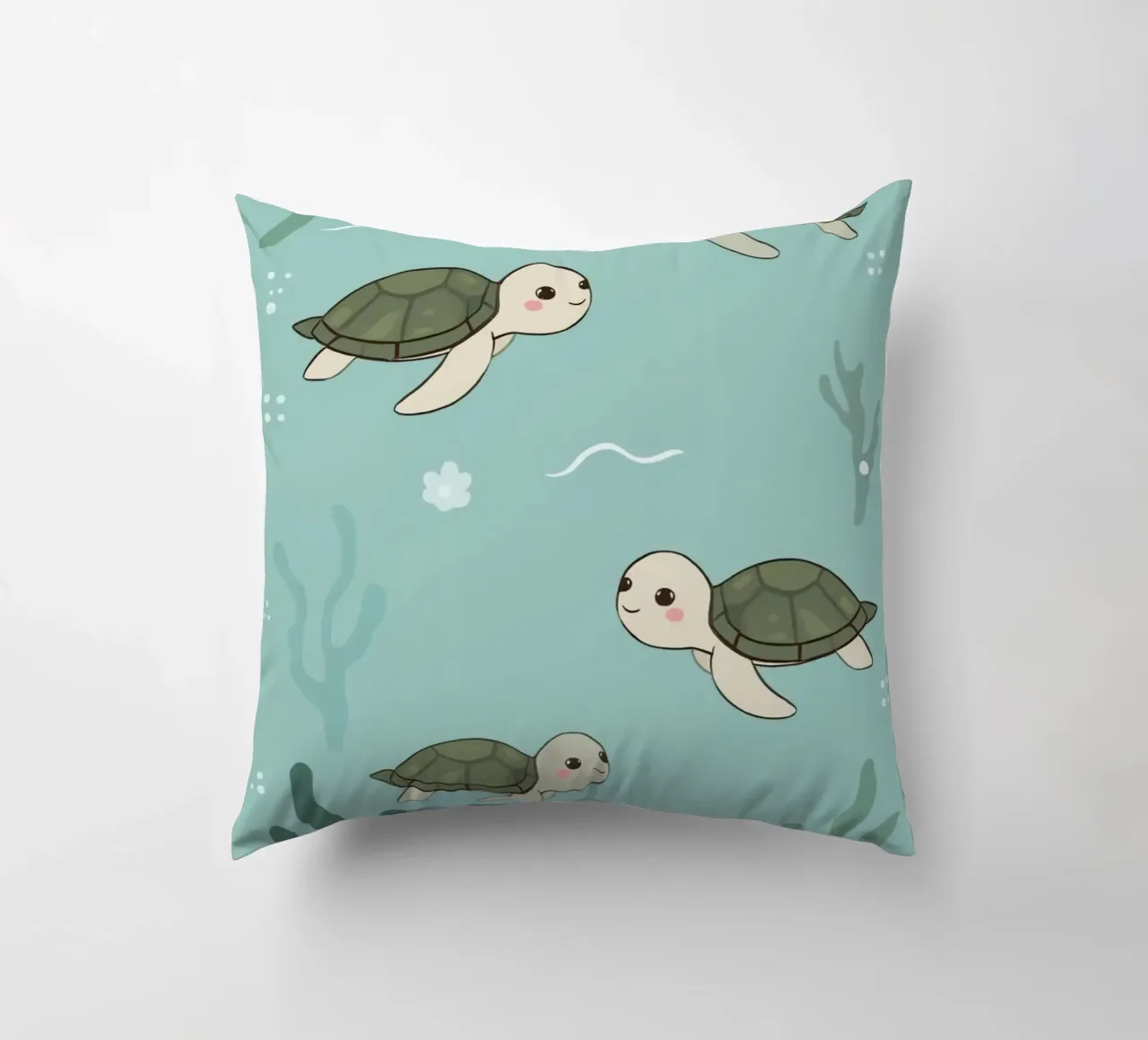 Tartarughe carine in ambiente subacqueo cuscino da DesignDoodle