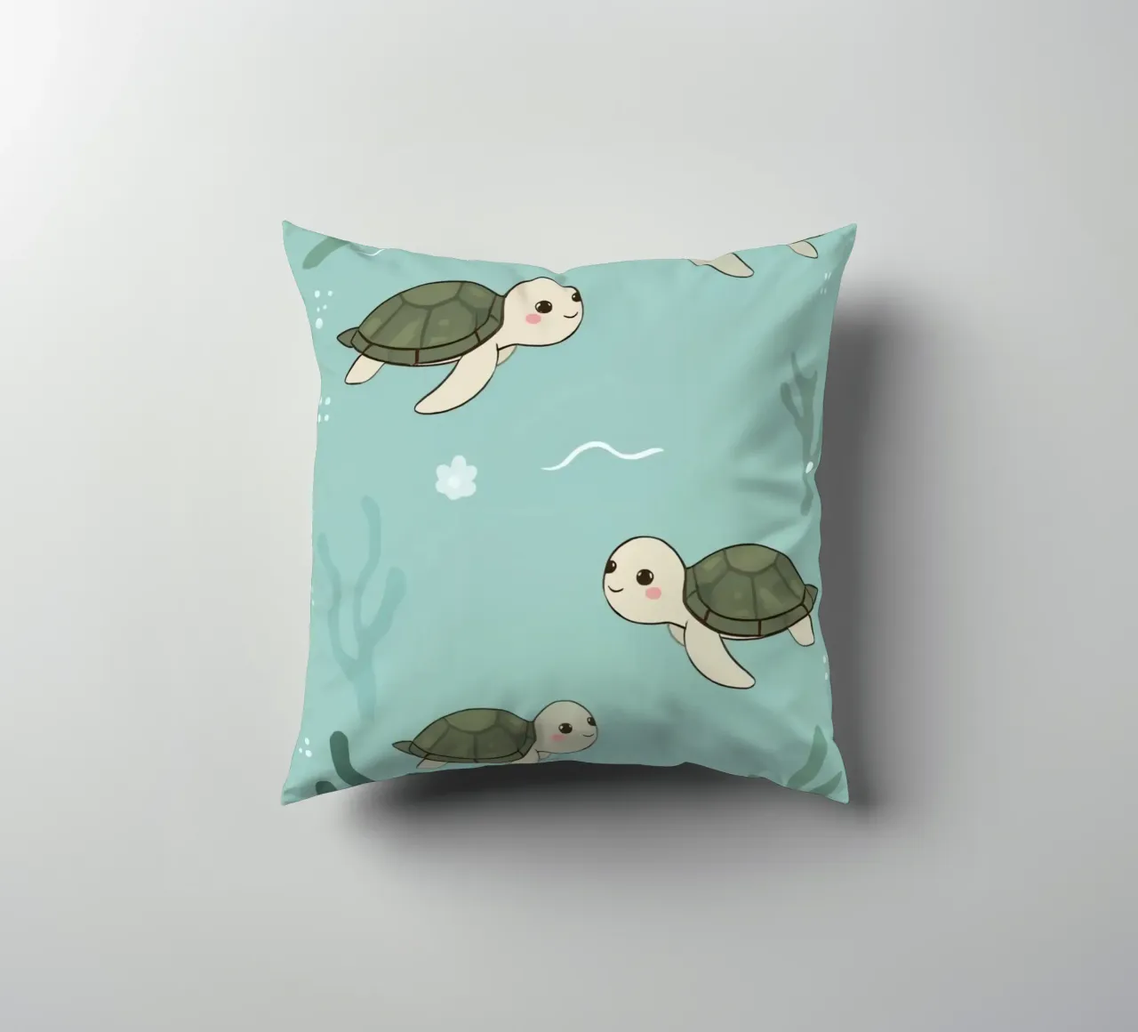 Tartarughe carine in ambiente subacqueo cuscino da DesignDoodle