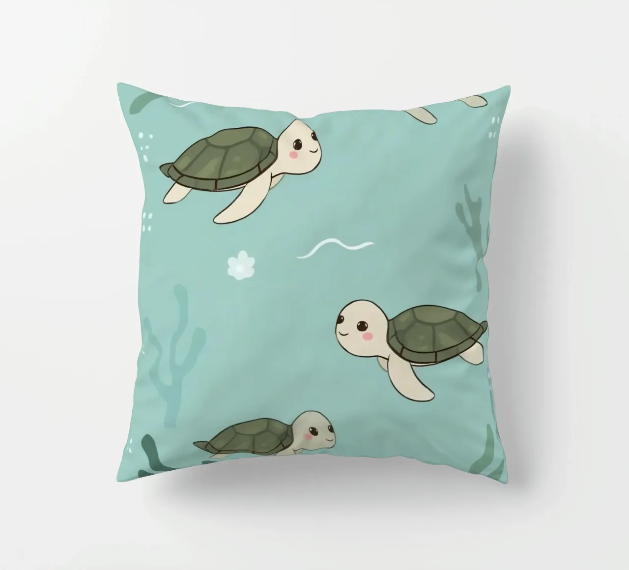 Tartarughe carine in ambiente subacqueo cuscino da DesignDoodle