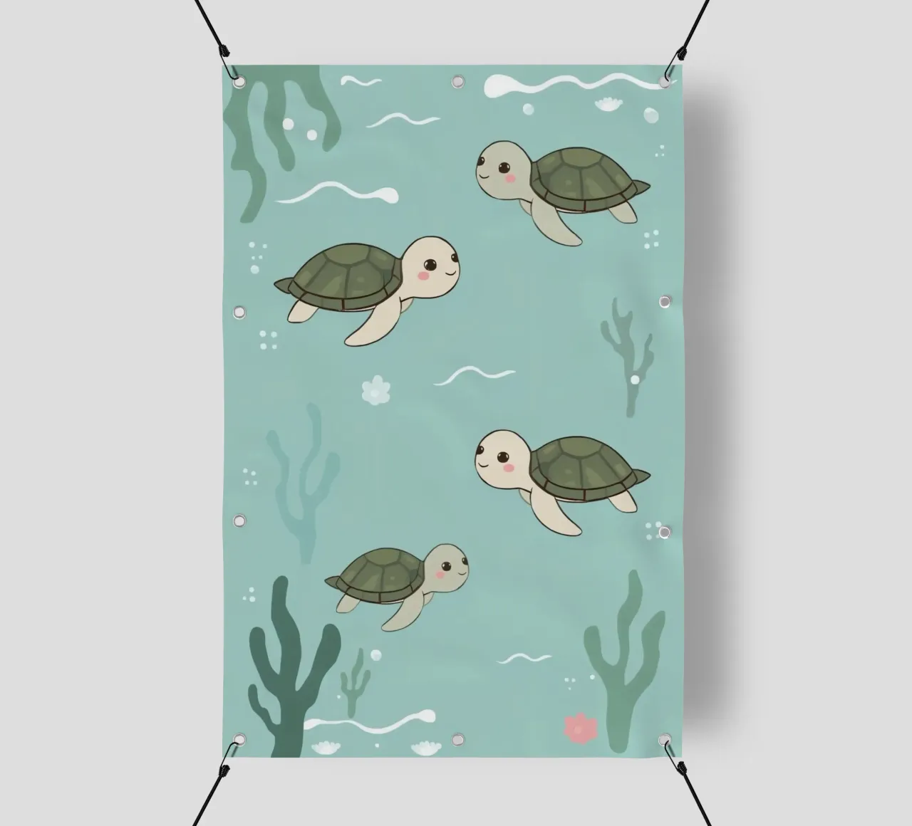 Tartarughe carine in ambiente subacqueo telo in pvc da DesignDoodle
