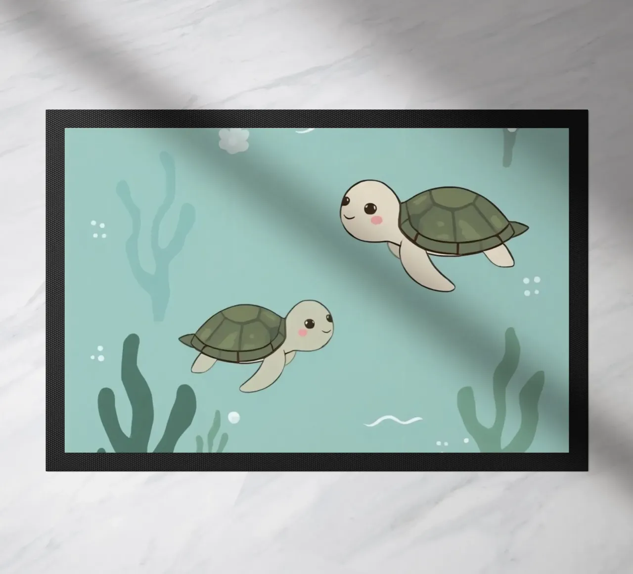 Tartarughe carine in ambiente subacqueo zerbino da DesignDoodle