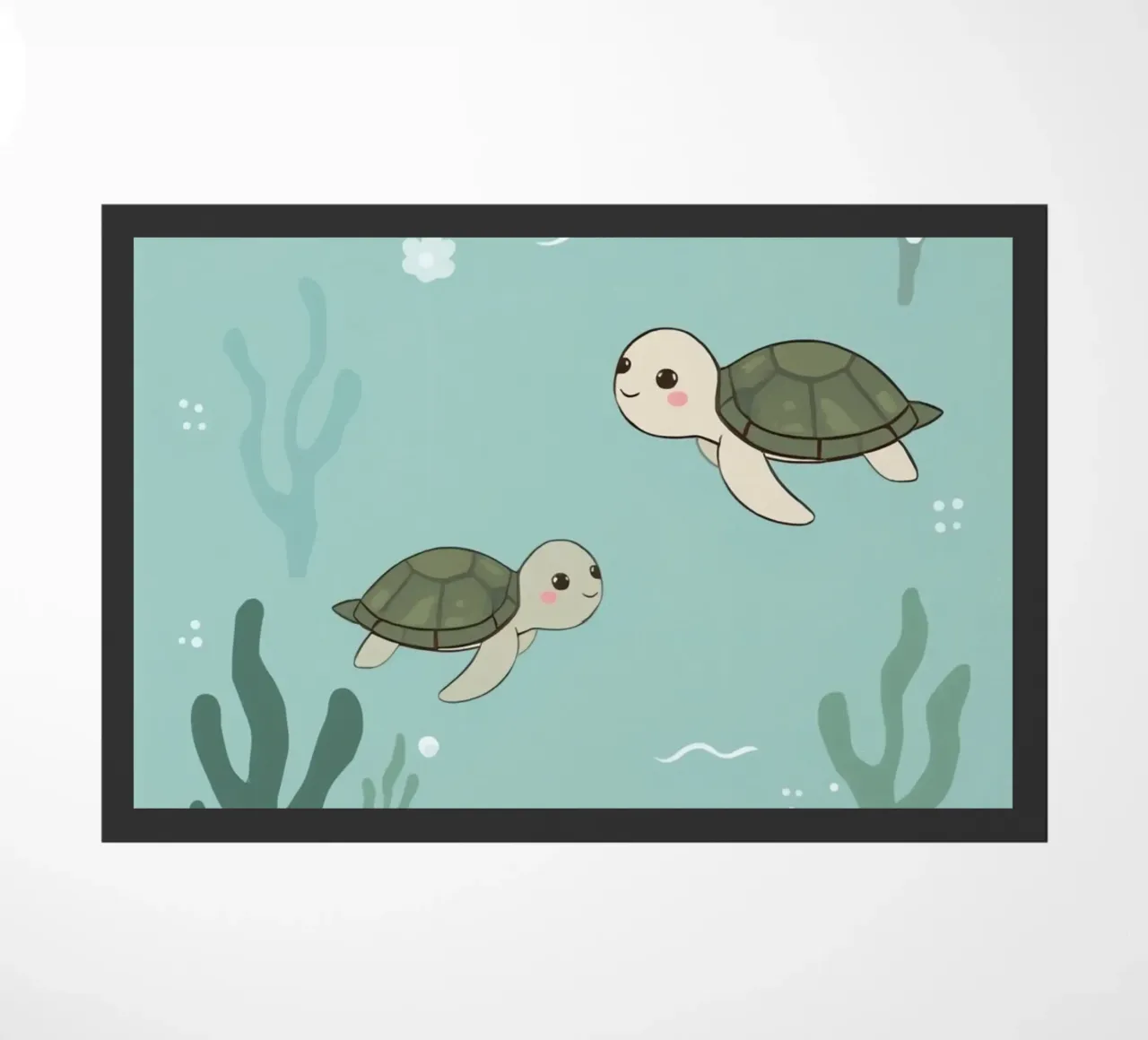 Tartarughe carine in ambiente subacqueo zerbino da DesignDoodle