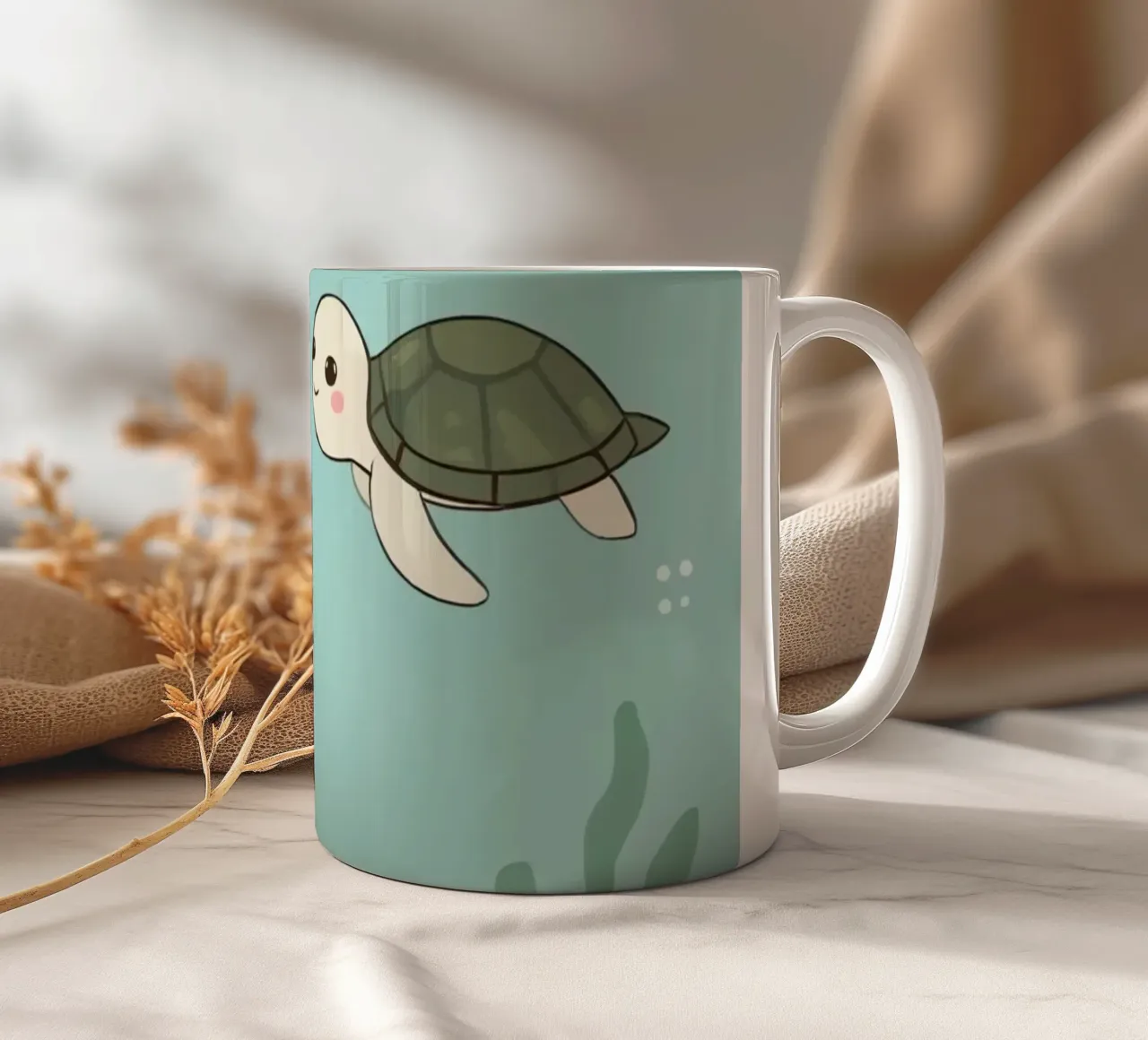 Tartarughe carine in ambiente subacqueo tazza in ceramica da DesignDoodle