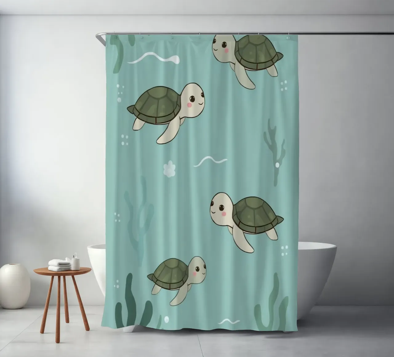Tartarughe carine in ambiente subacqueo tenda da doccia da DesignDoodle