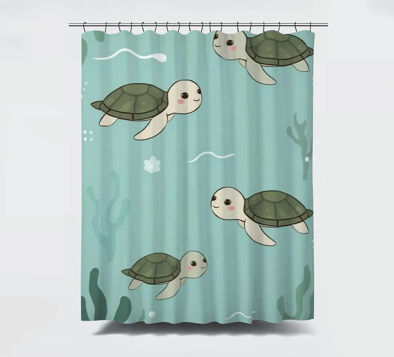 Tartarughe carine in ambiente subacqueo tenda da doccia da DesignDoodle