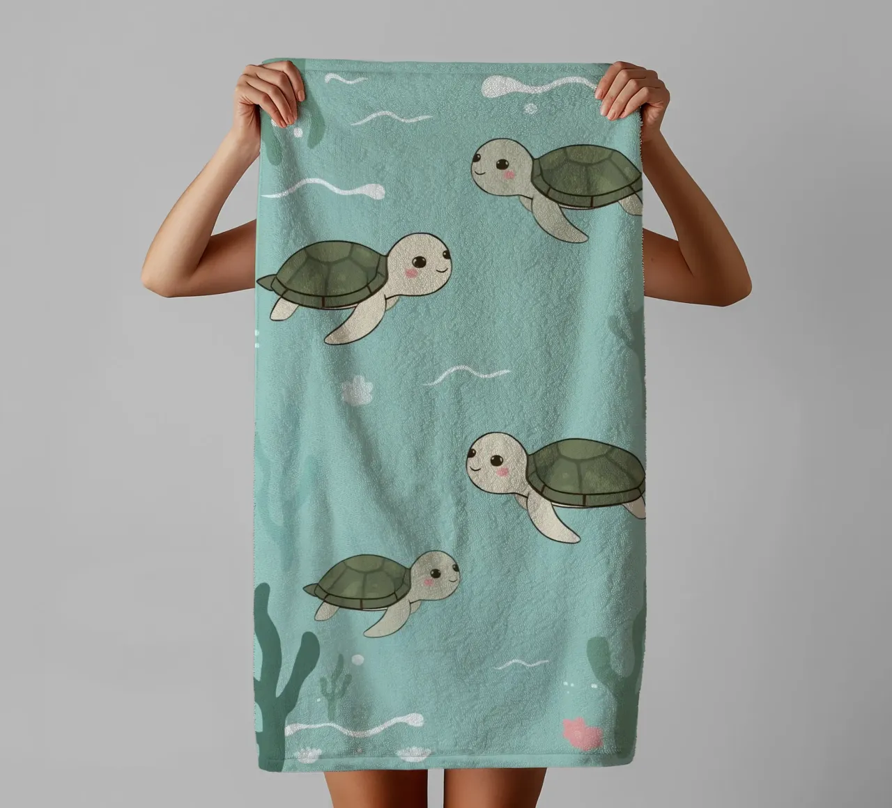 Tartarughe carine in ambiente subacqueo asciugamano da bagno da DesignDoodle