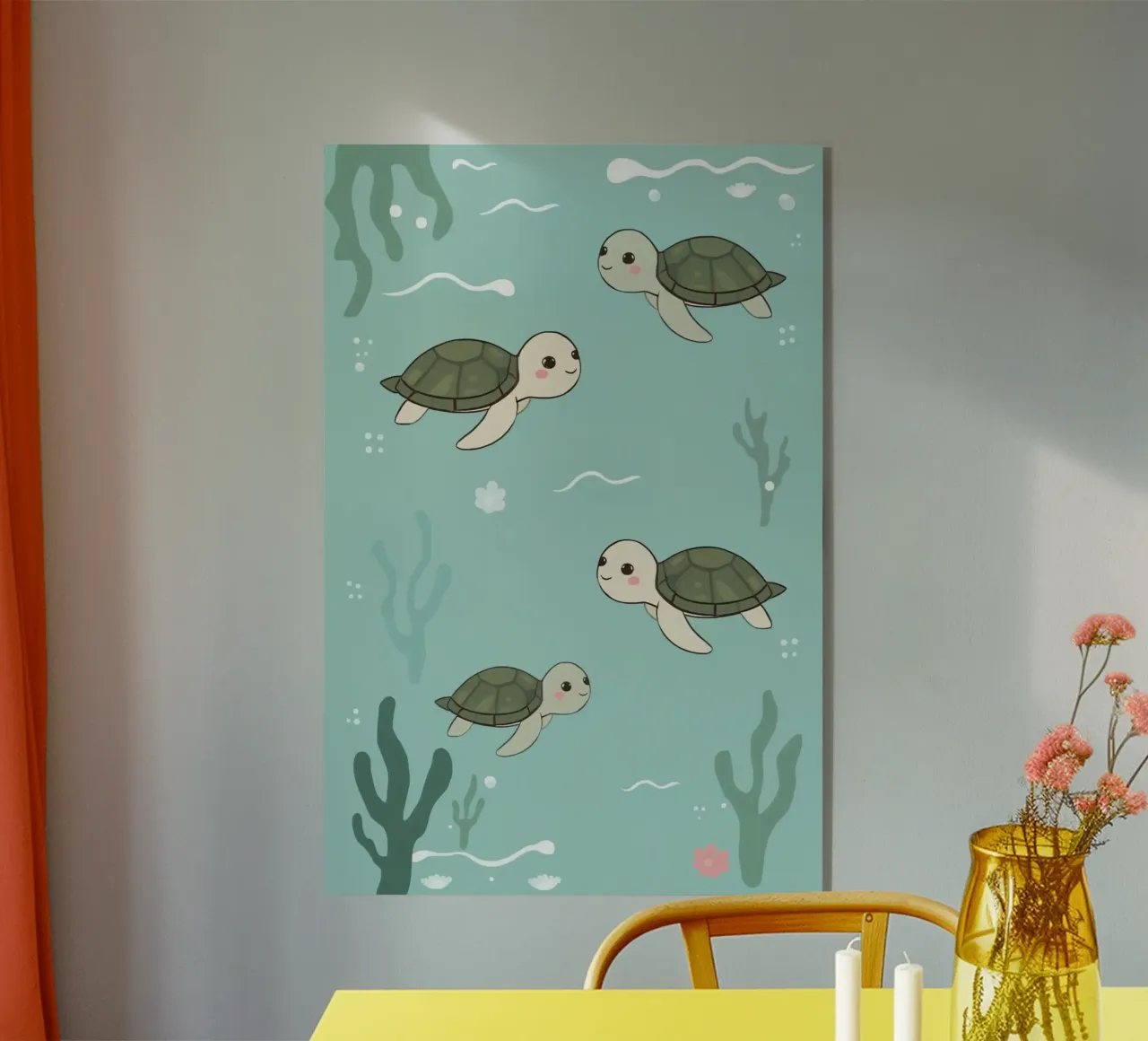 Tartarughe carine in ambiente subacqueo plexiglass da DesignDoodle