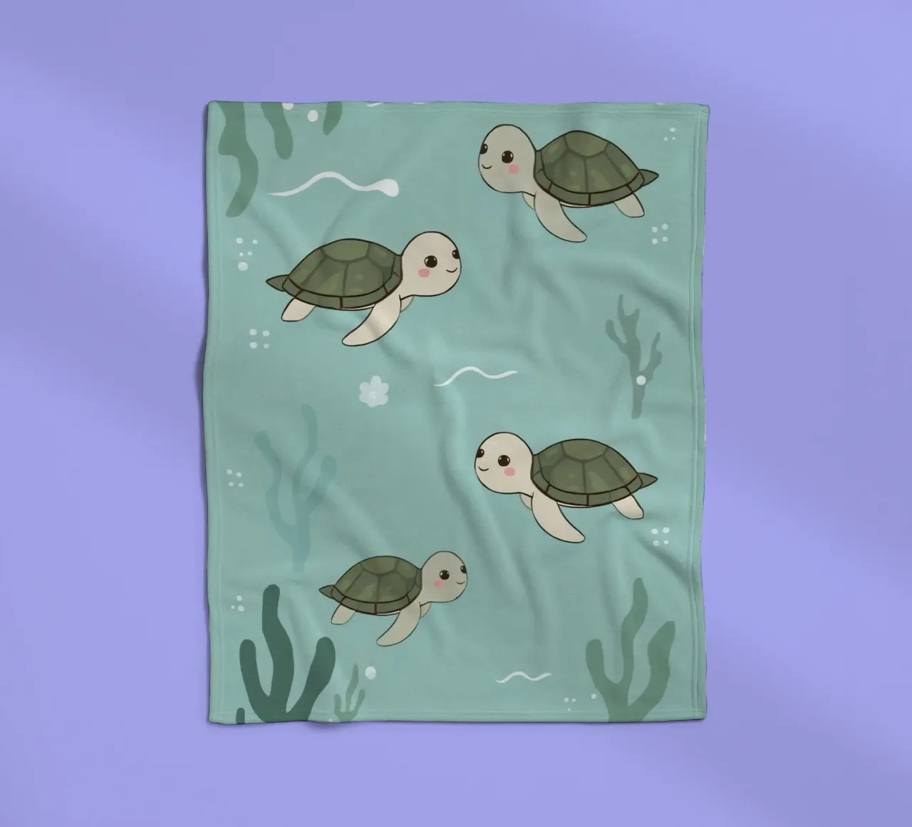 Tartarughe carine in ambiente subacqueo coperta in pile da DesignDoodle