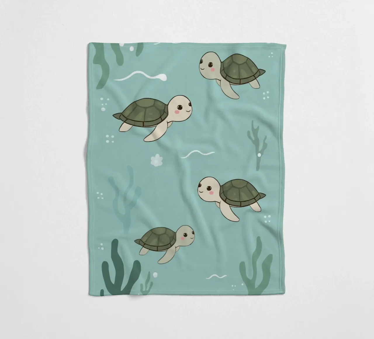 Tartarughe carine in ambiente subacqueo coperta in pile da DesignDoodle
