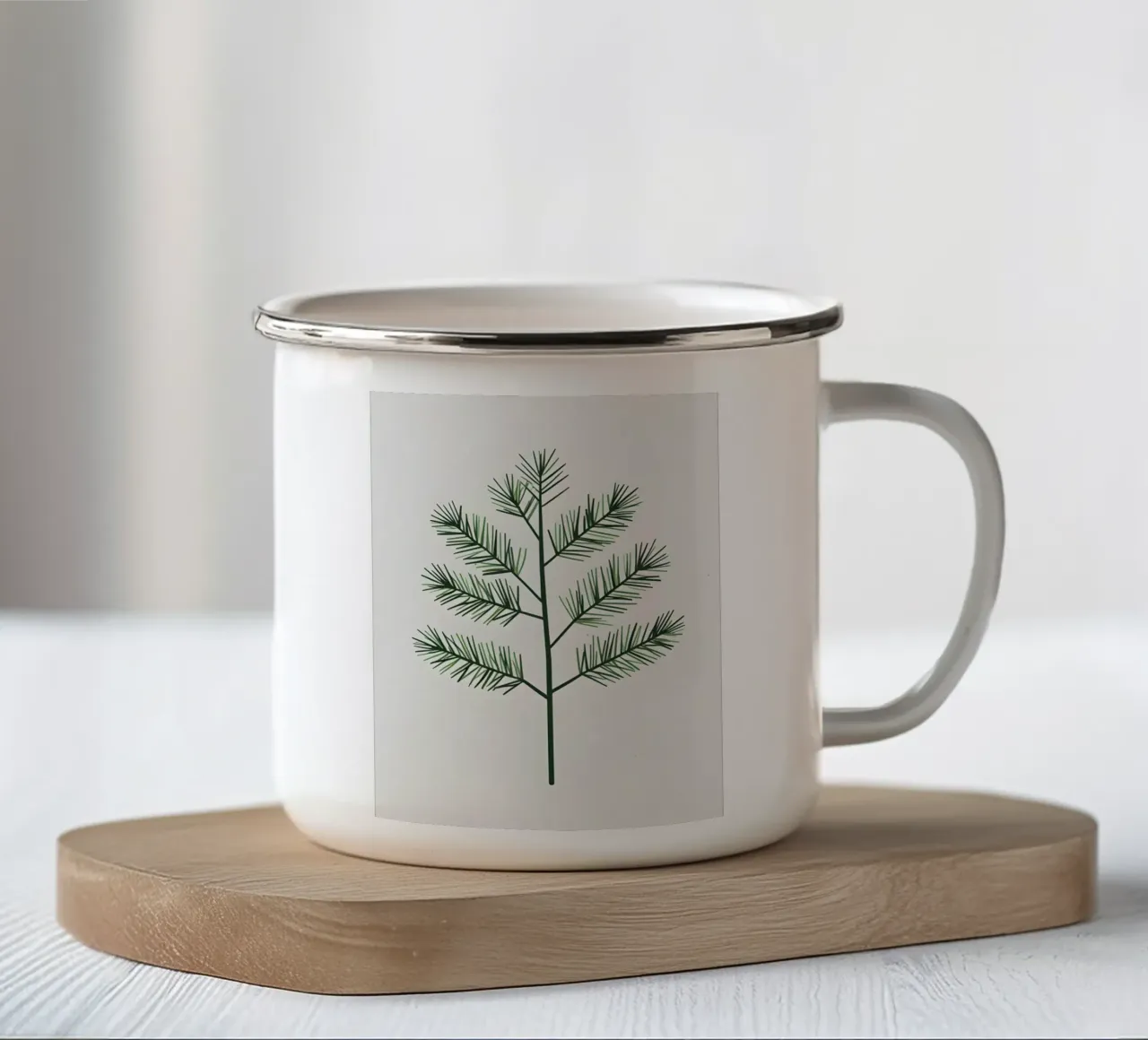 Ramo dei pini tazza in smalto da Botanical Gallery