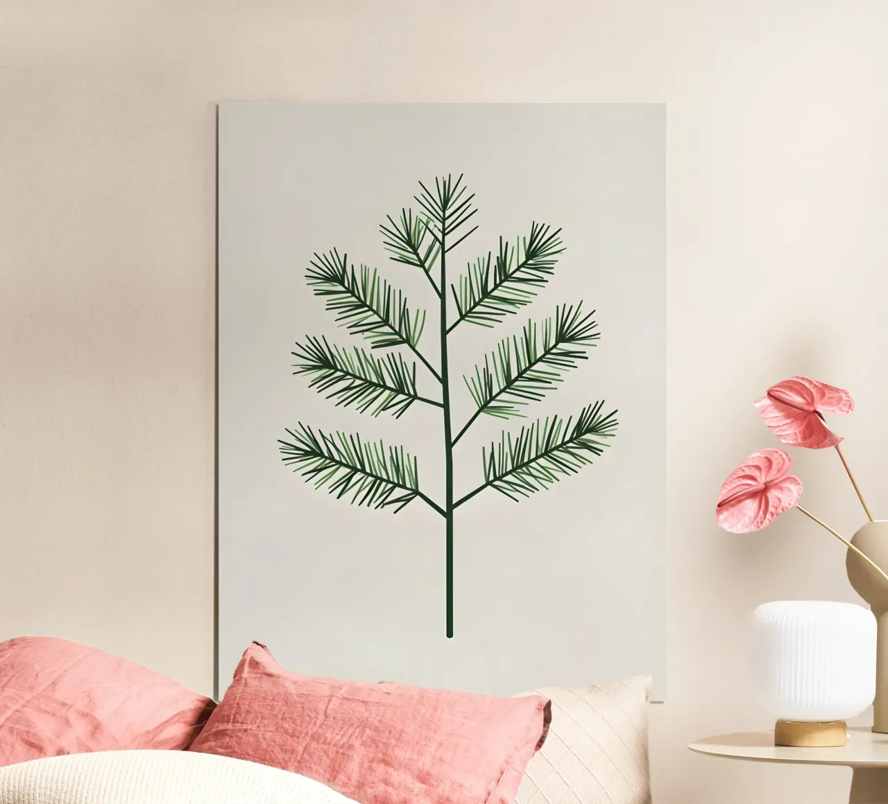 Ramo dei pini poster con telaio in legno da The Green Room