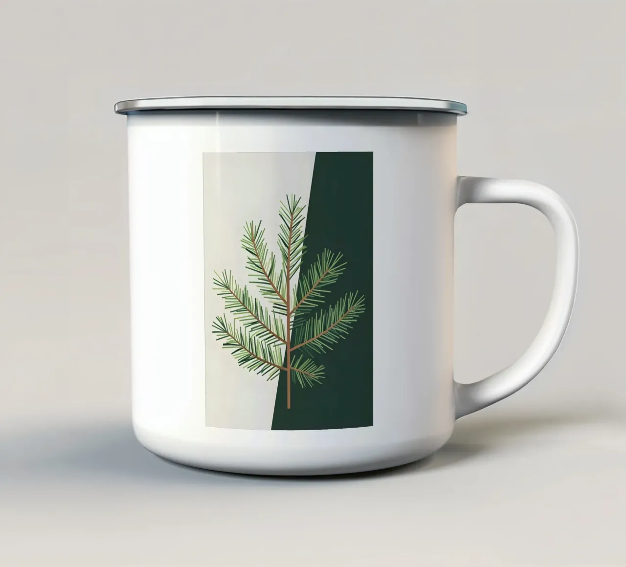 Ramo dei pini tazza in smalto da Botanical Gallery