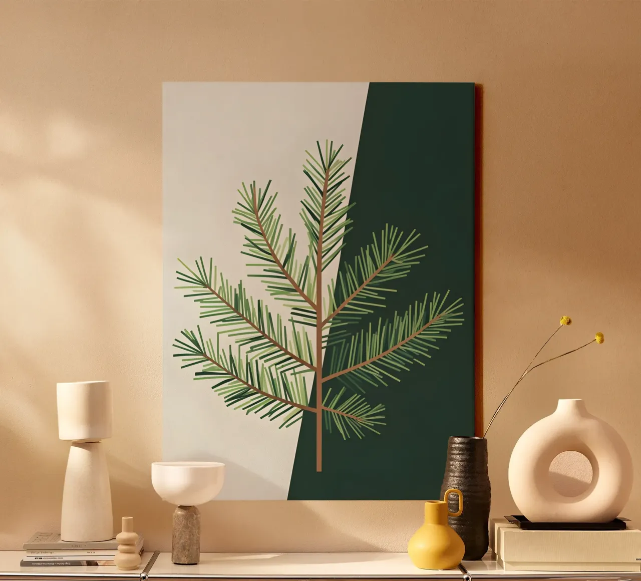 Dennentak canvas met Baklijst van The Green Room