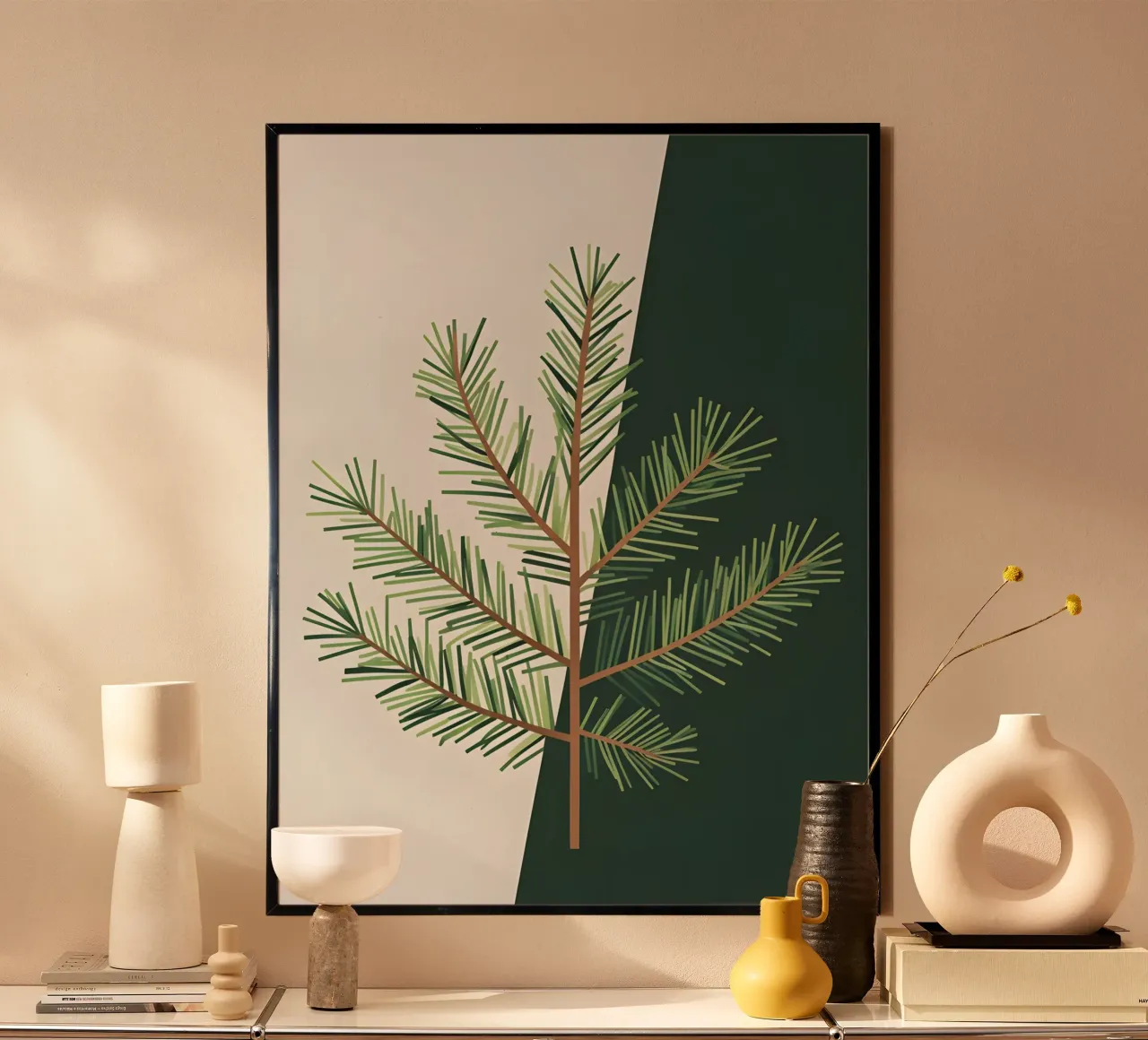 Ramo dei pini poster con telaio in plastica da The Green Room