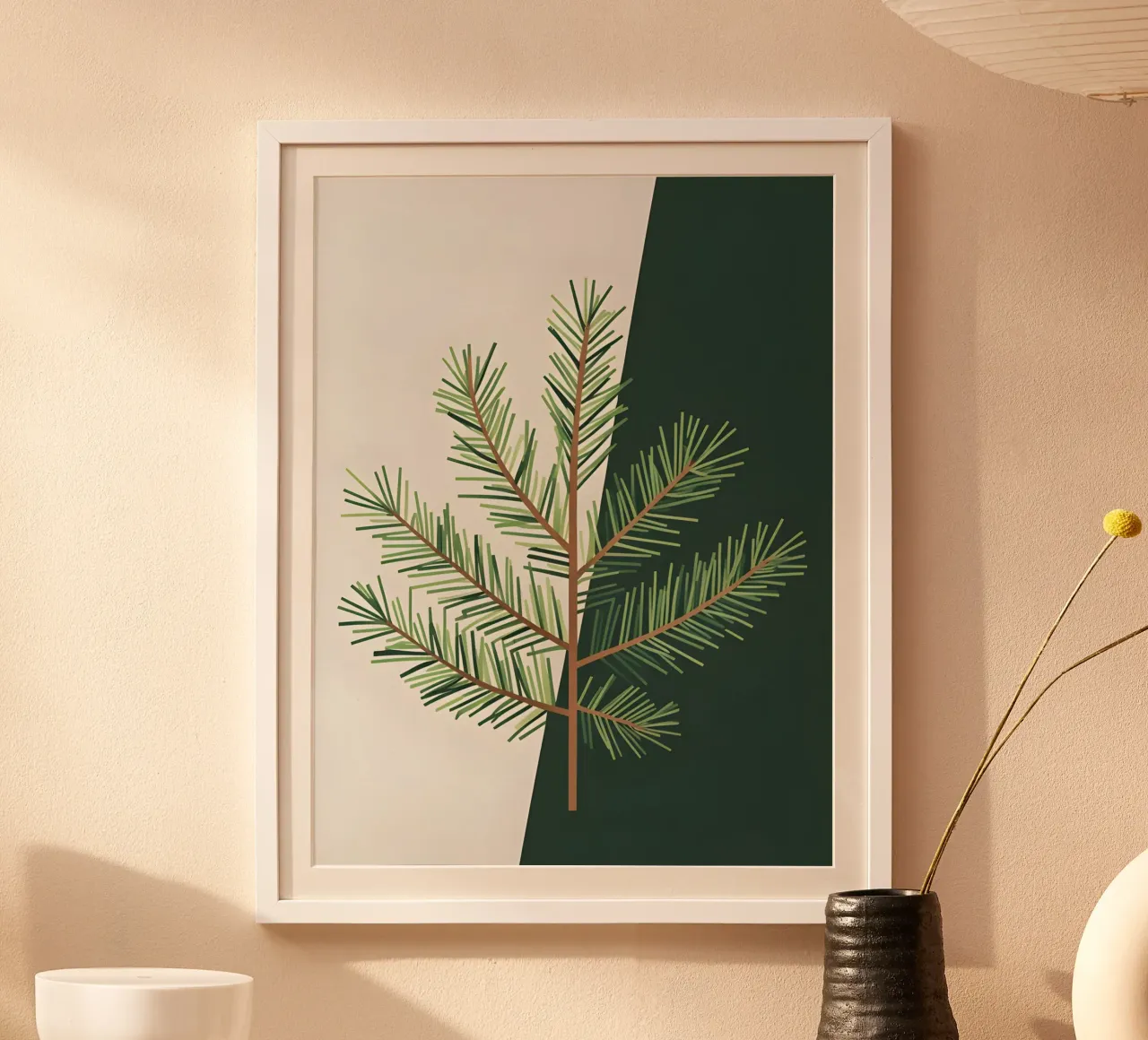 Ramo dei pini poster con telaio in plastica da The Green Room