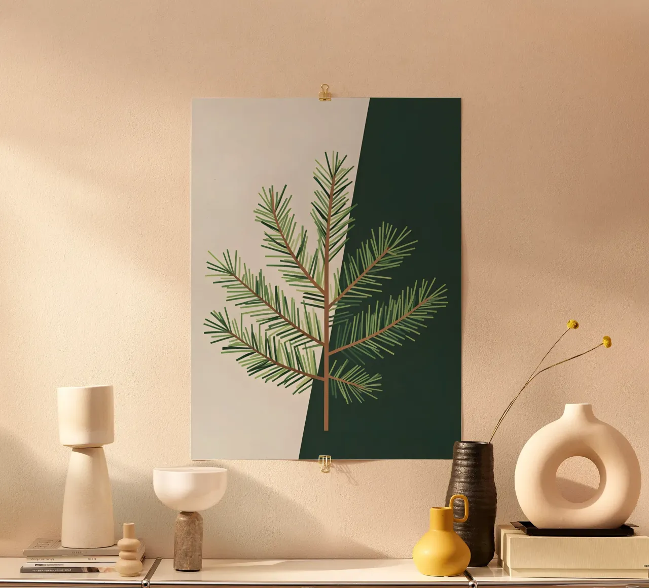 Ramo dei pini poster con telaio in plastica da The Green Room