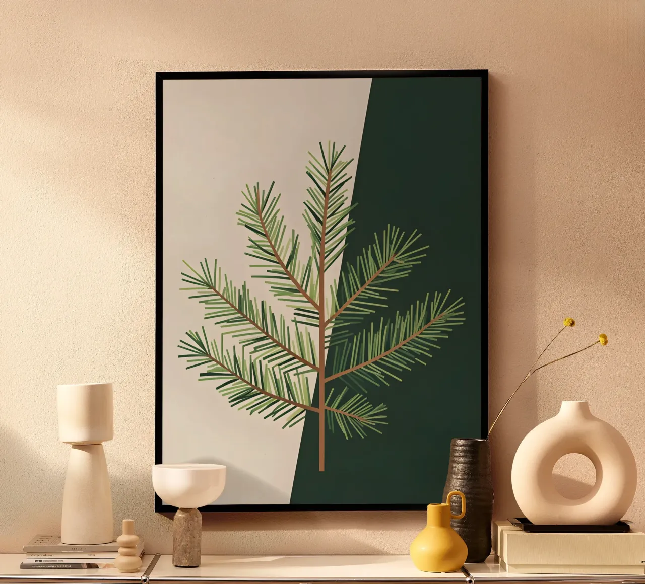 Ramo dei pini poster con telaio in plastica da The Green Room