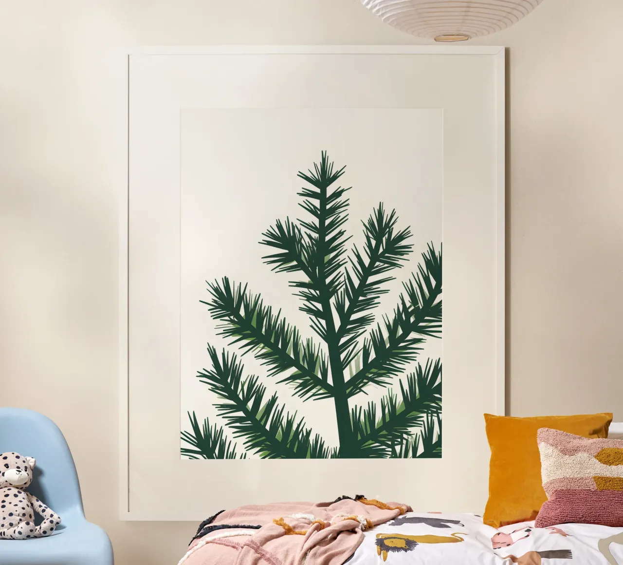 Ramo dei pini poster con telaio in alluminio da The Green Room