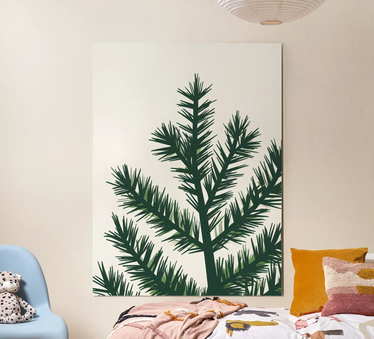 Ramo dei pini poster con telaio in alluminio da The Green Room