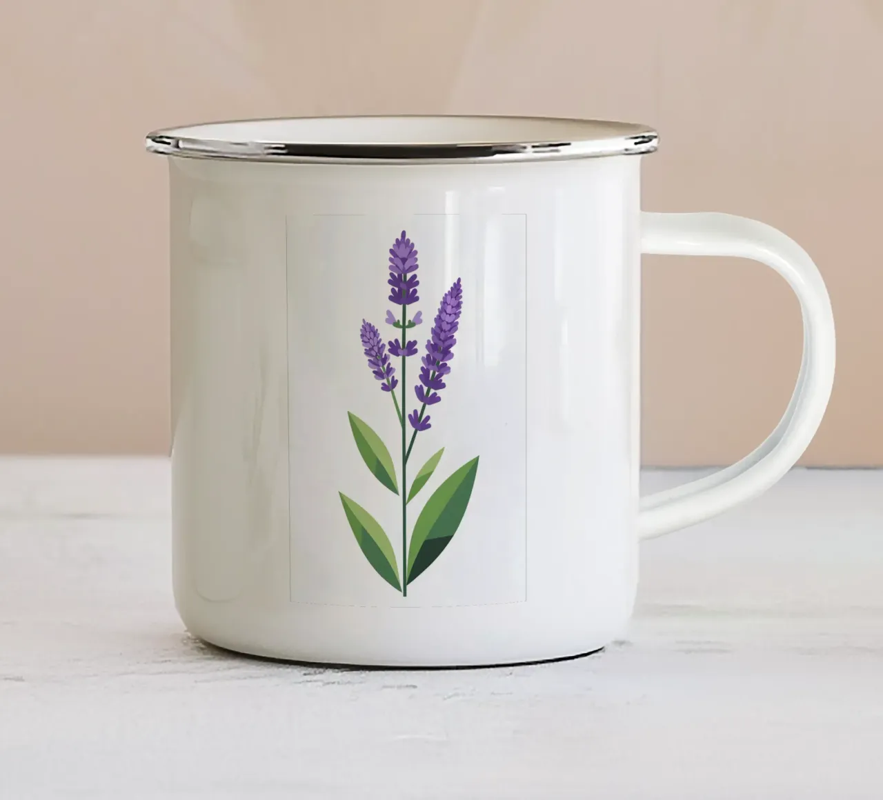 Stelo di lavanda tazza in smalto da Botanical Gallery