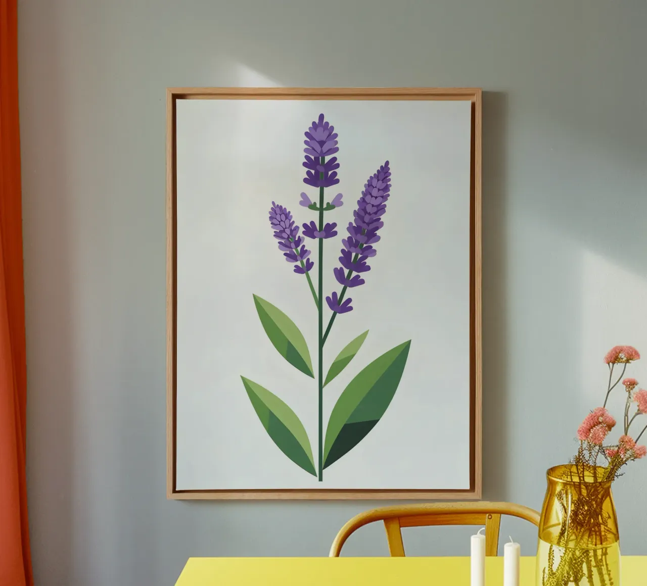 Stelo di lavanda tela con Cornice a cassetta da The Green Room