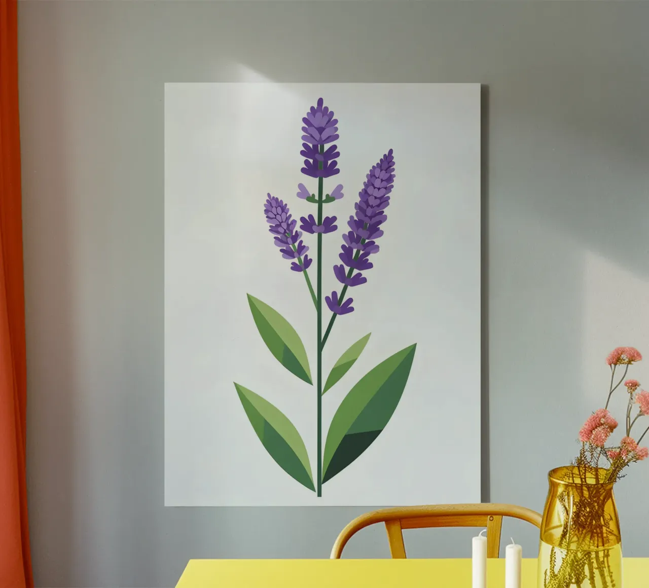 Stelo di lavanda tela con Cornice a cassetta da The Green Room