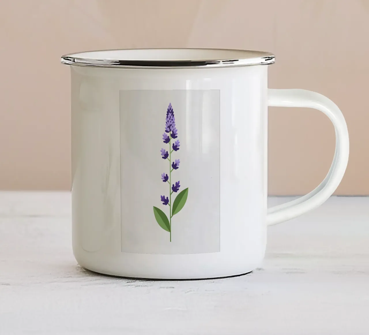 Stelo di lavanda tazza in smalto da Botanical Gallery