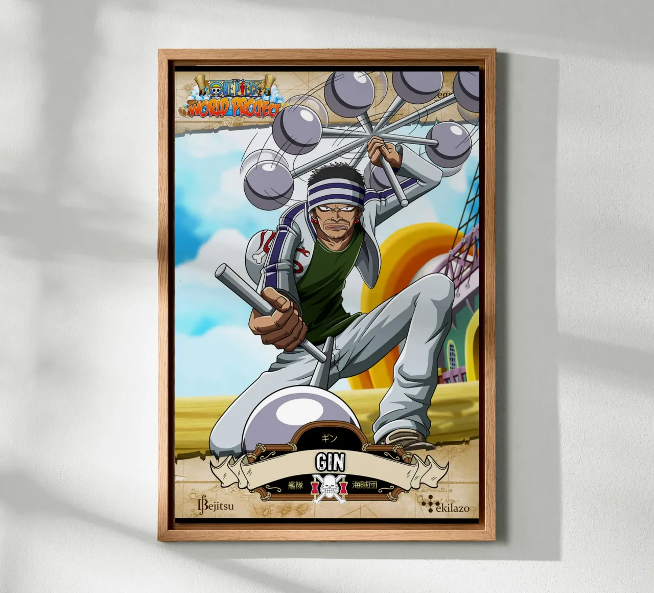 Gin Devil Man - One Piece tela con Cornice a cassetta da skurtow