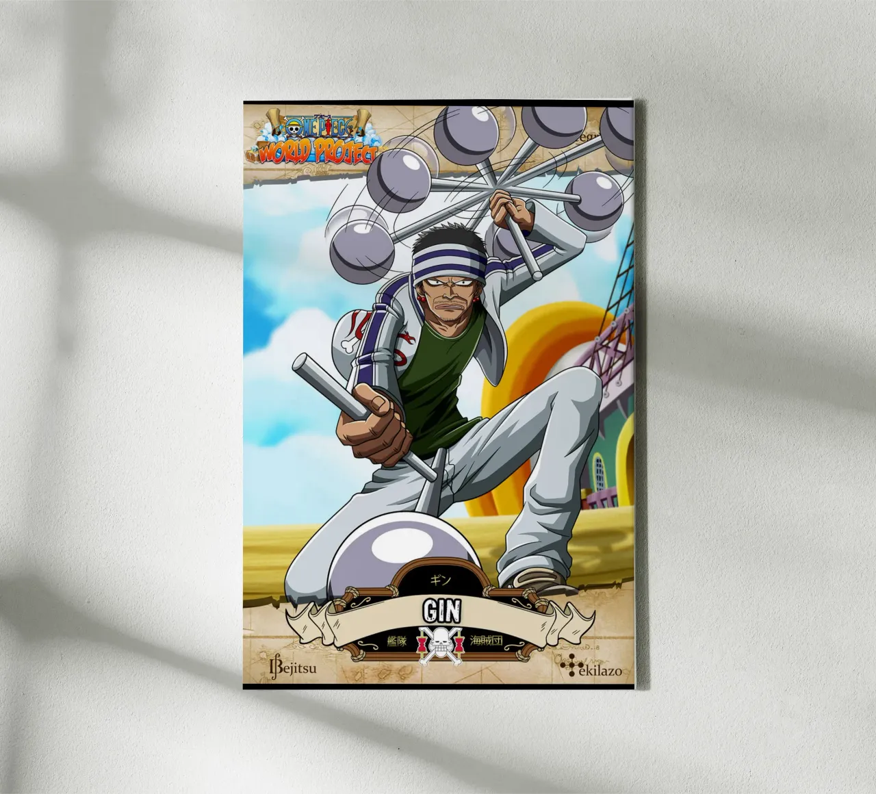 Gin Devil Man - One Piece tela con Cornice a cassetta da skurtow