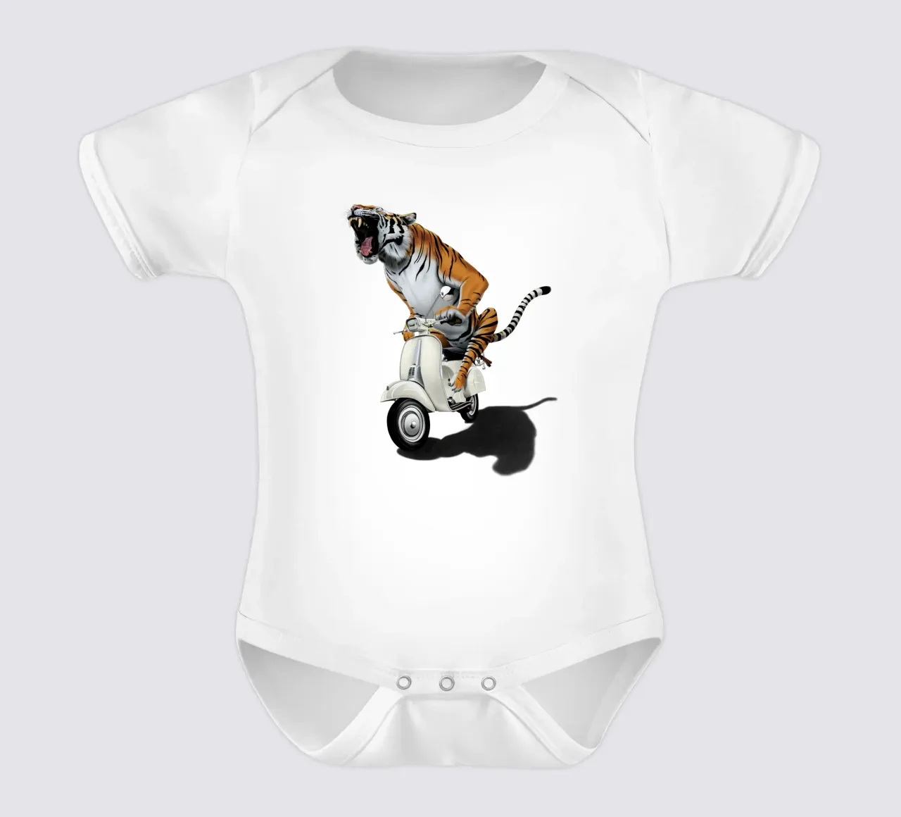 Rooooaaar! (Coloured) body neonato maniche corte da Rob Art | Illustration