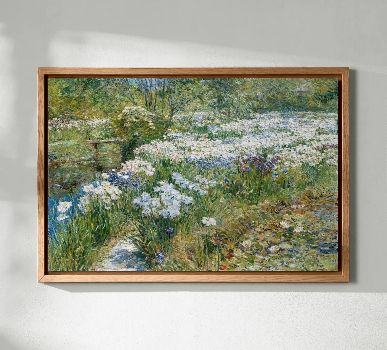 The Water Garden - Childe Hassam canvas met Baklijst van apoloprints